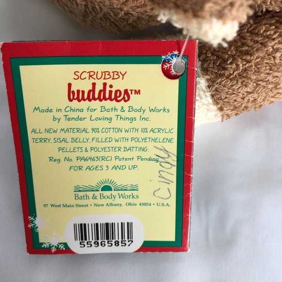 Bath Body Works Scrubby Buddies "Buck" the Reindeer Scrubbing Loofah 9" - Picture 9 of 9